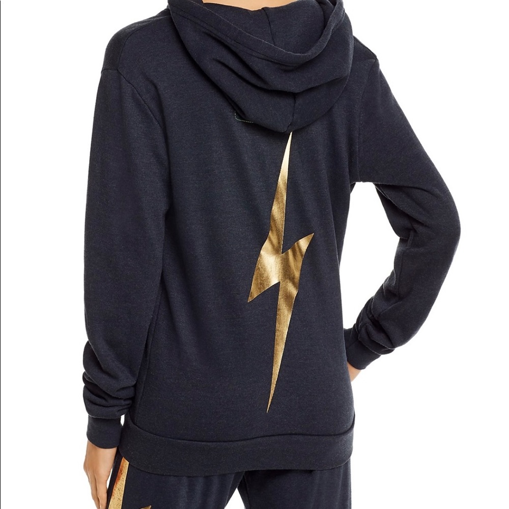 Aviator nation black zip up hoodie